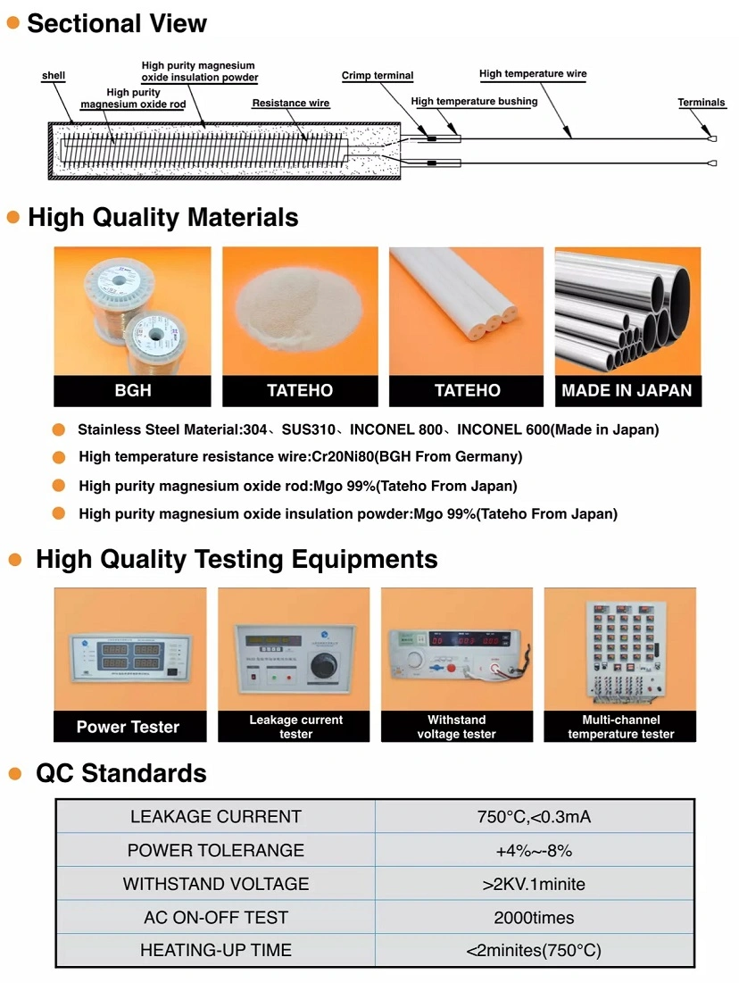 Industrial Air Heating Element Cartridge Resistance Heater