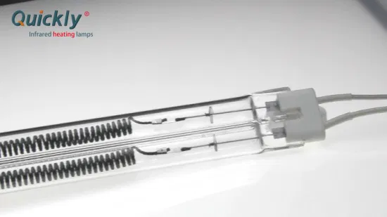 230V 2000W Doppelrohr-IR-Heizgeräte Quarz-Kohlefaser-Infrarot-Heizlampenelement für Tunneltrocknungsofen